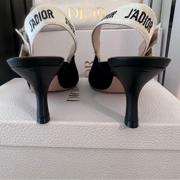 ‼️SOLD‼️Christian Dior J’ADIOR Slingback pump black heels technical fabric black - Picture 7 of 10